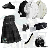 Battle Of Kilts Men’s Tartan Kilt Outfit – 9-Piece Scottish Set with Premium Accessories